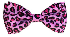 Pajarita Huxley Kent rosa leopard ajustable para collar, ideal para fiestas.