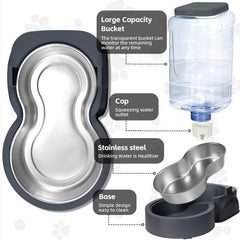 HWONMTE capacidad alta de comida y agua ideal para ausencias cortas