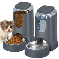 HWONMTE comedero automatico para gato con tazon inoxidable, facil de limpiar