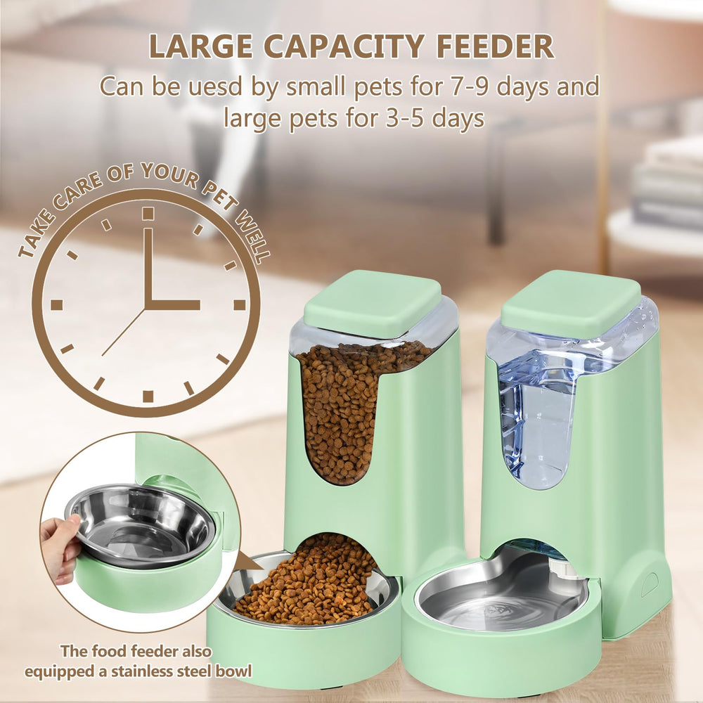 HWONMTE gran capacidad: 6 libras de alimento y 1 galón de agua para mascotas.