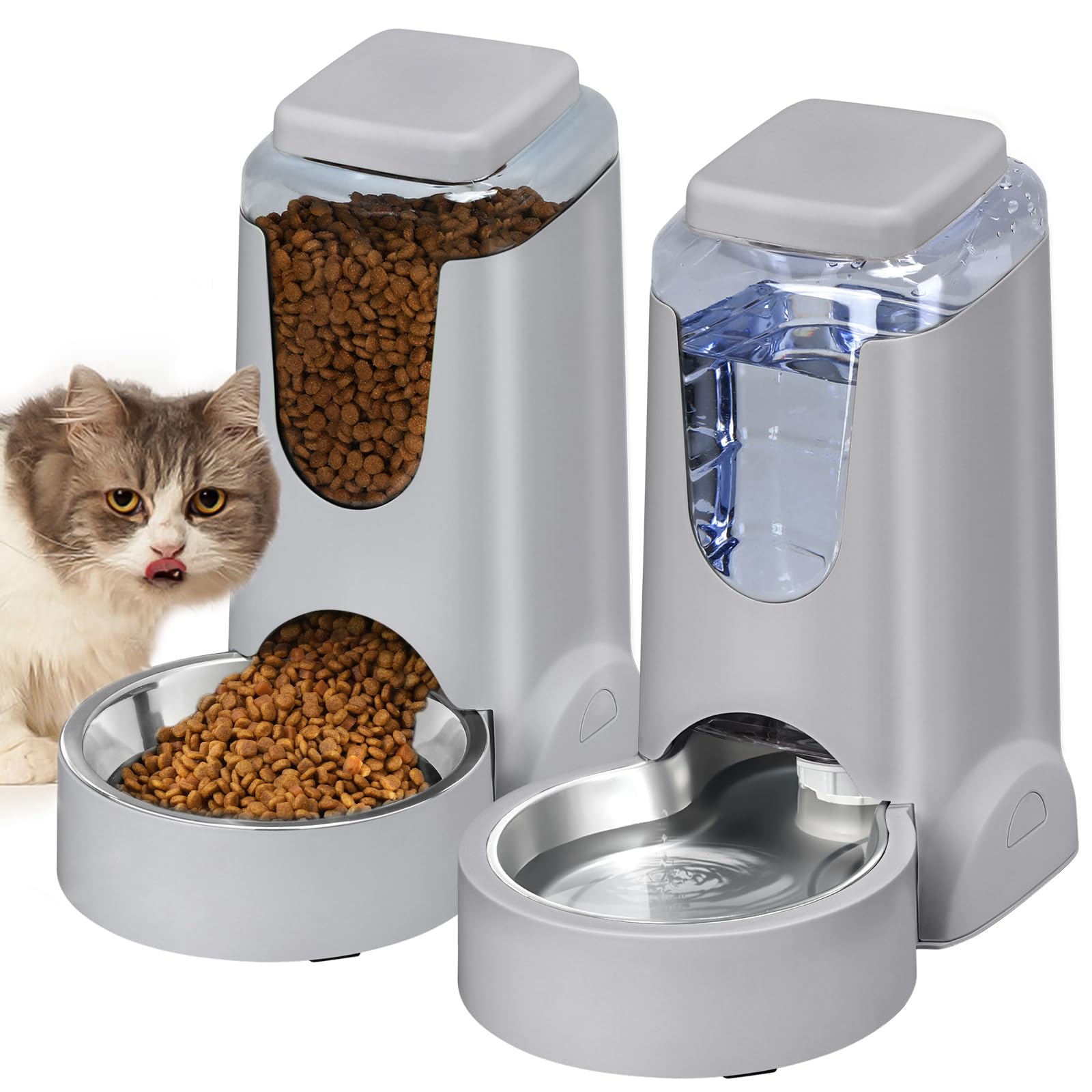 HWONMTE alimentador automático para gatos; comida constante cuando sales