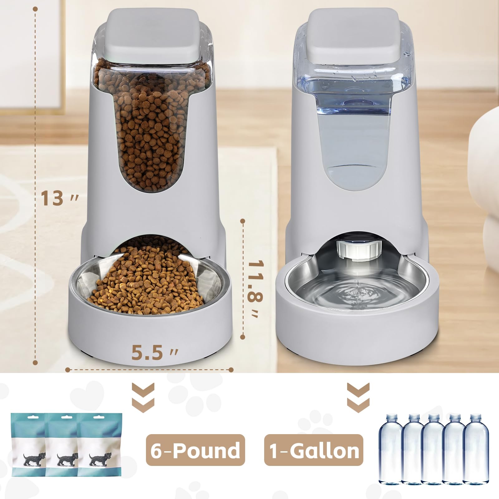 HWONMTE dispensador de agua para mascotas; agua fresca todo el día