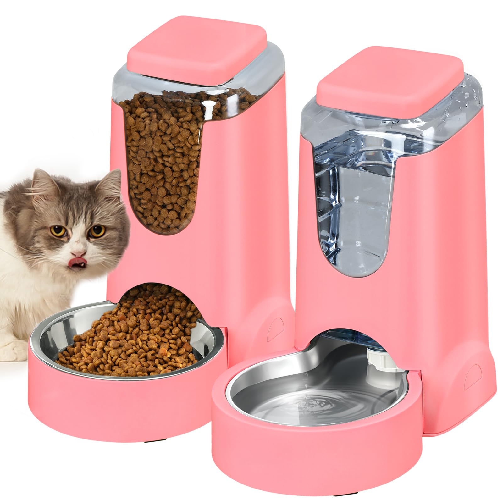 HWONMTE comedero automático para gatos y perros, gran capacidad para días sin rellenar.