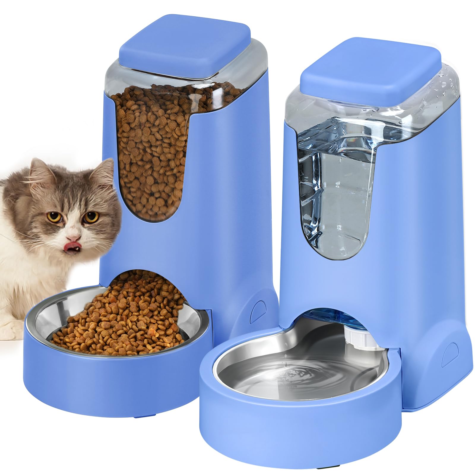 HWONMTE comedero automático para mascotas, azul zafiro, alimentacion continua en casa