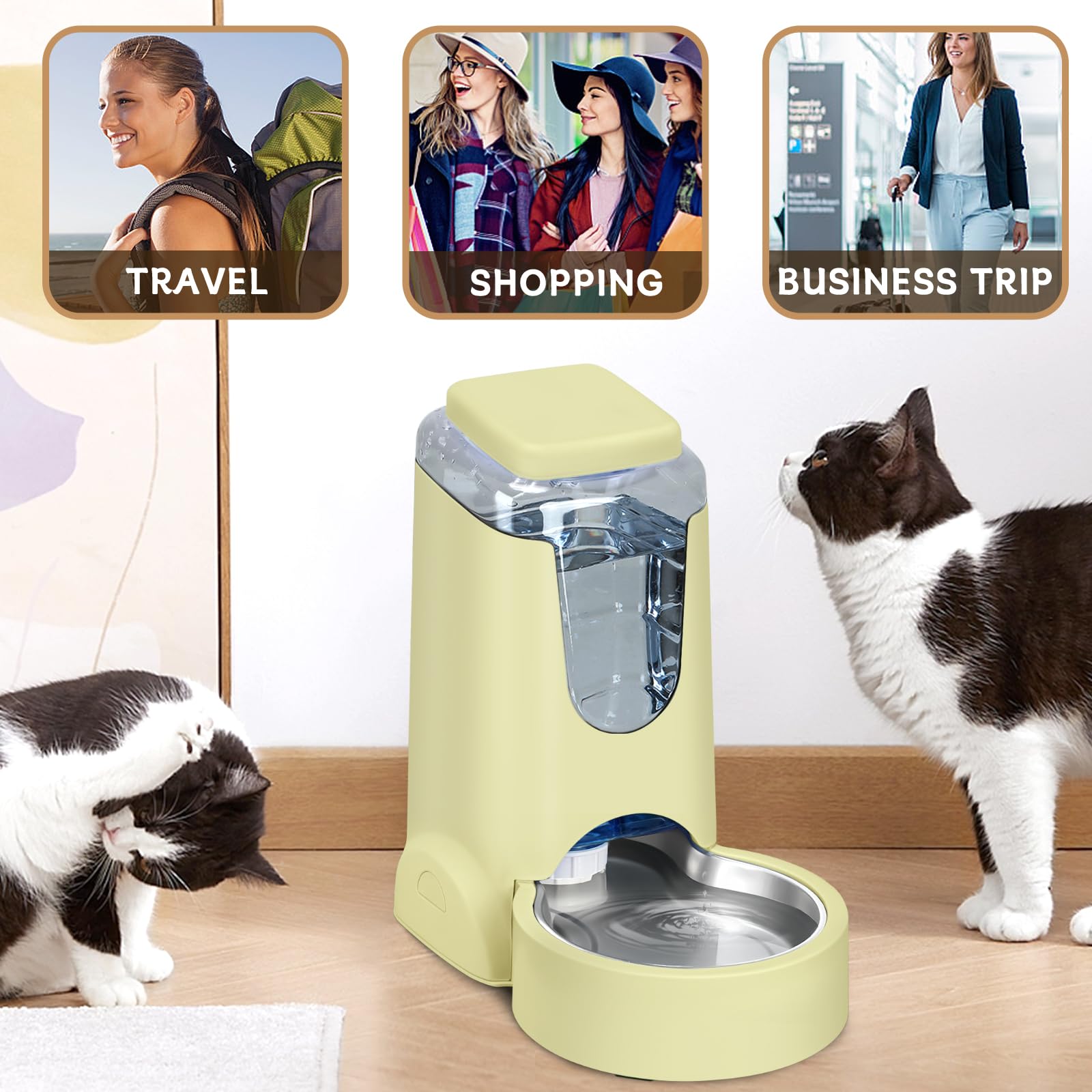 HWONMTE conjunto comedero y bebedero, ideal para gatos y perros pequeños y medianos.