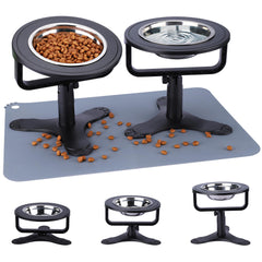 HXDAWUEG plato elevado para gatos con mat de silicona, ideal para comidas limpias.