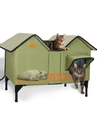 HXPLN casa para gatos caliente exterior, refugio cálido para varios felinos en invierno.