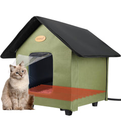 HXPLN casa-gatos-caliente-exterior: refugio cálido para gatos al aire libre en invierno.