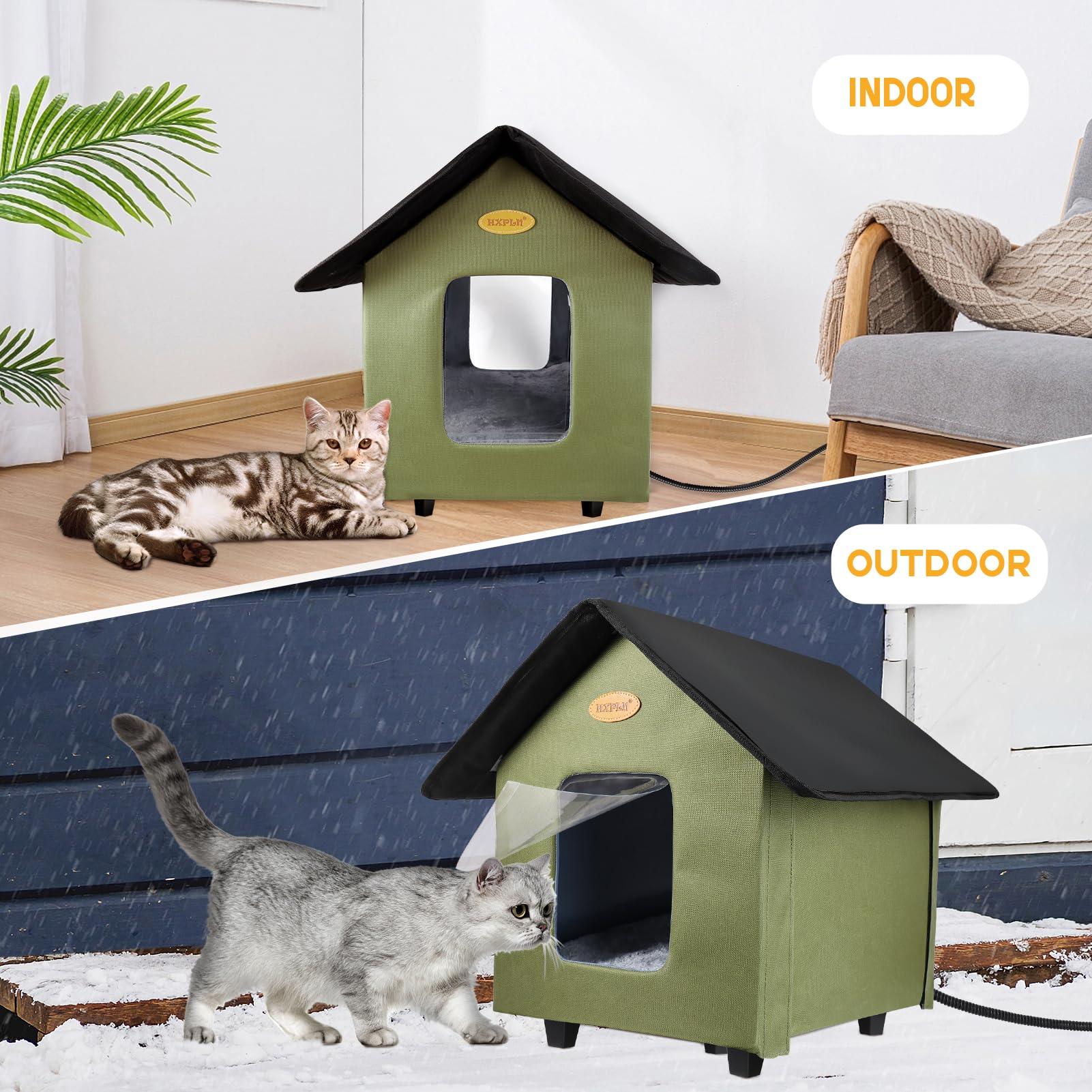 HXPLN casa-gatos-caliente-interior-almohadilla: calor seguro para el gato dentro de la casa.