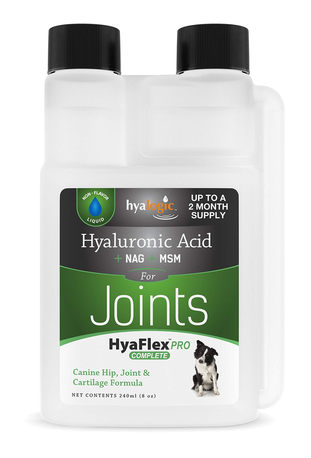 Hyalogic HyaFlex Pro-Complete: botella de suplemento líquido para perros para apoyar movilidad.
