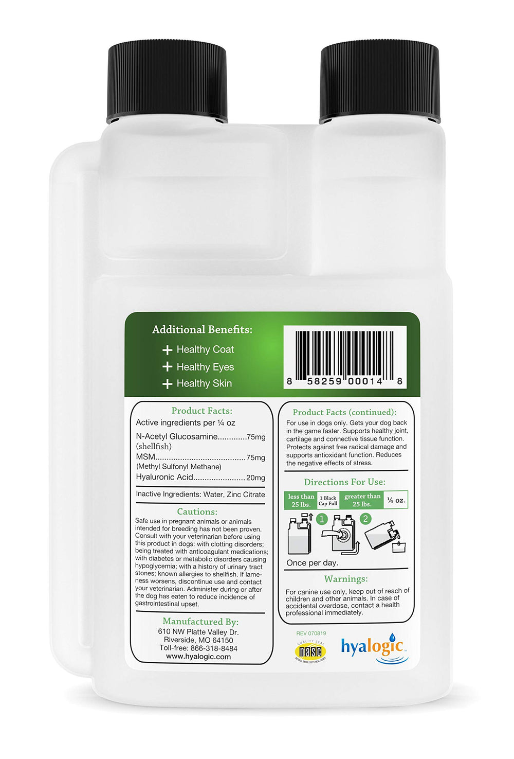 Hyalogic HyaFlex Pro-Complete: dosis líquidas fáciles de añadir al alimento para articulaciones.