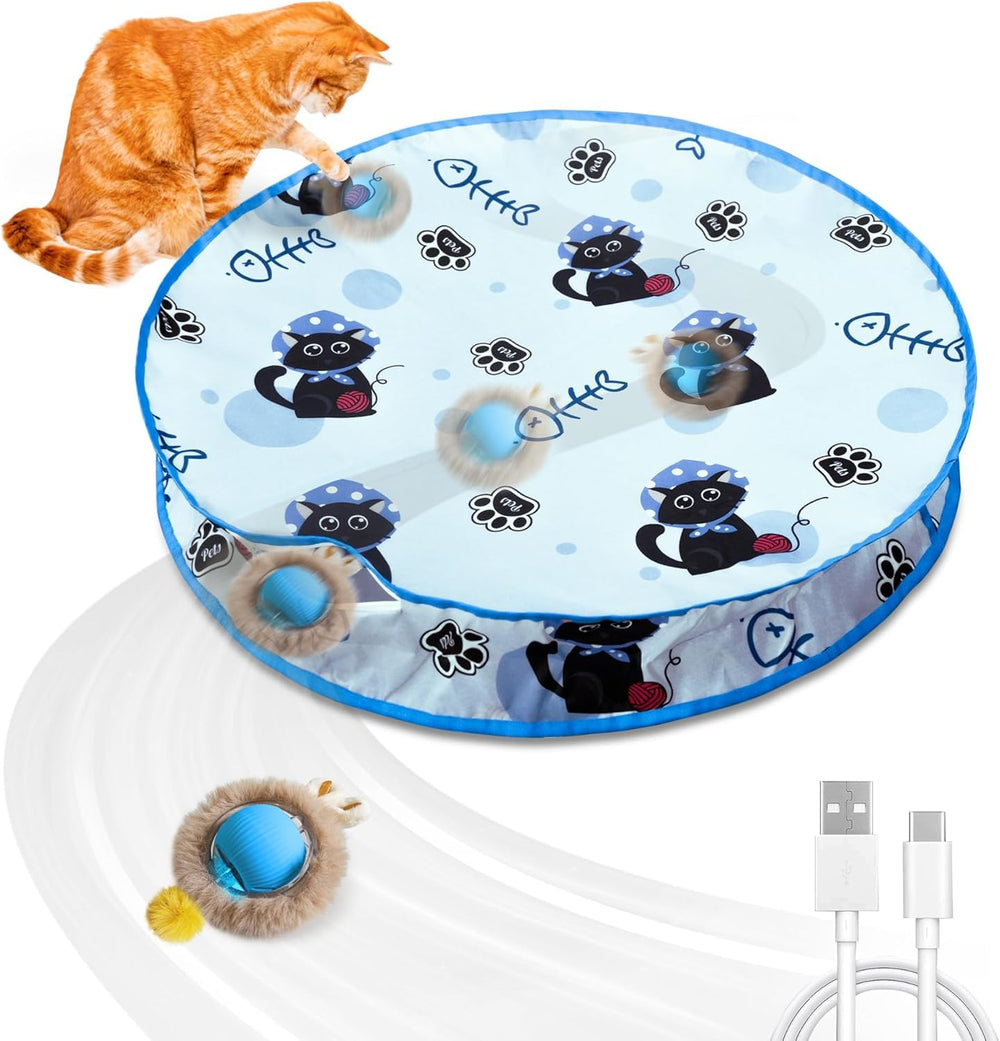 Hyfico bola interactiva interior para gatos, movimiento impredecible para mantener entretenido al gato.