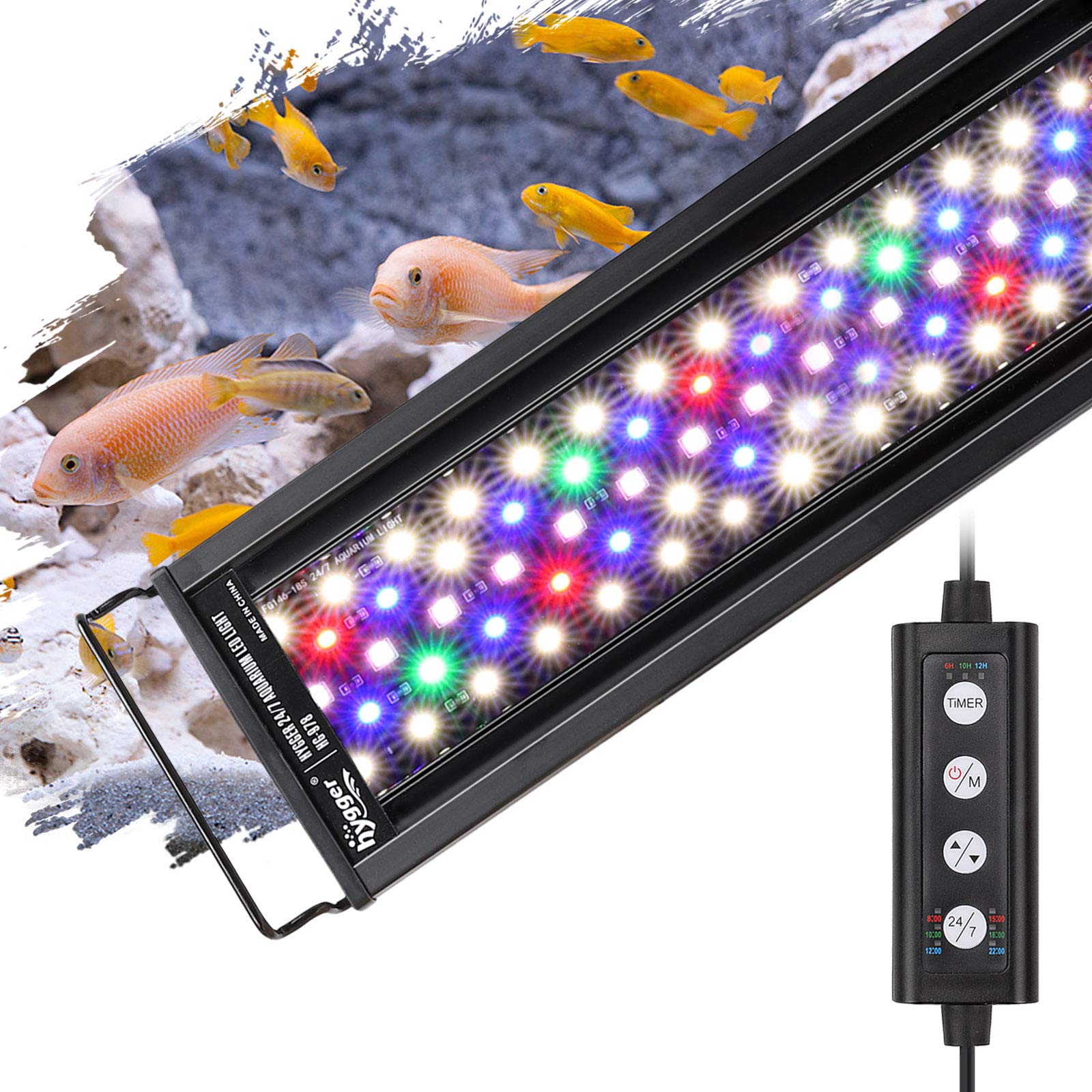Hygger 36W, siete colores para acuario plantado vibrante.