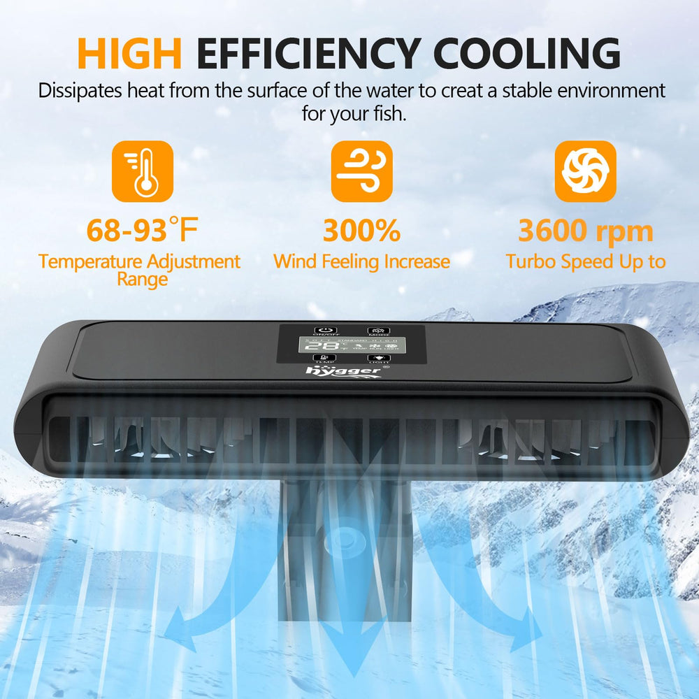 Hygger acuario-ventilador-refrigeracion-detalle-motor: motor potente con bajo ruido.