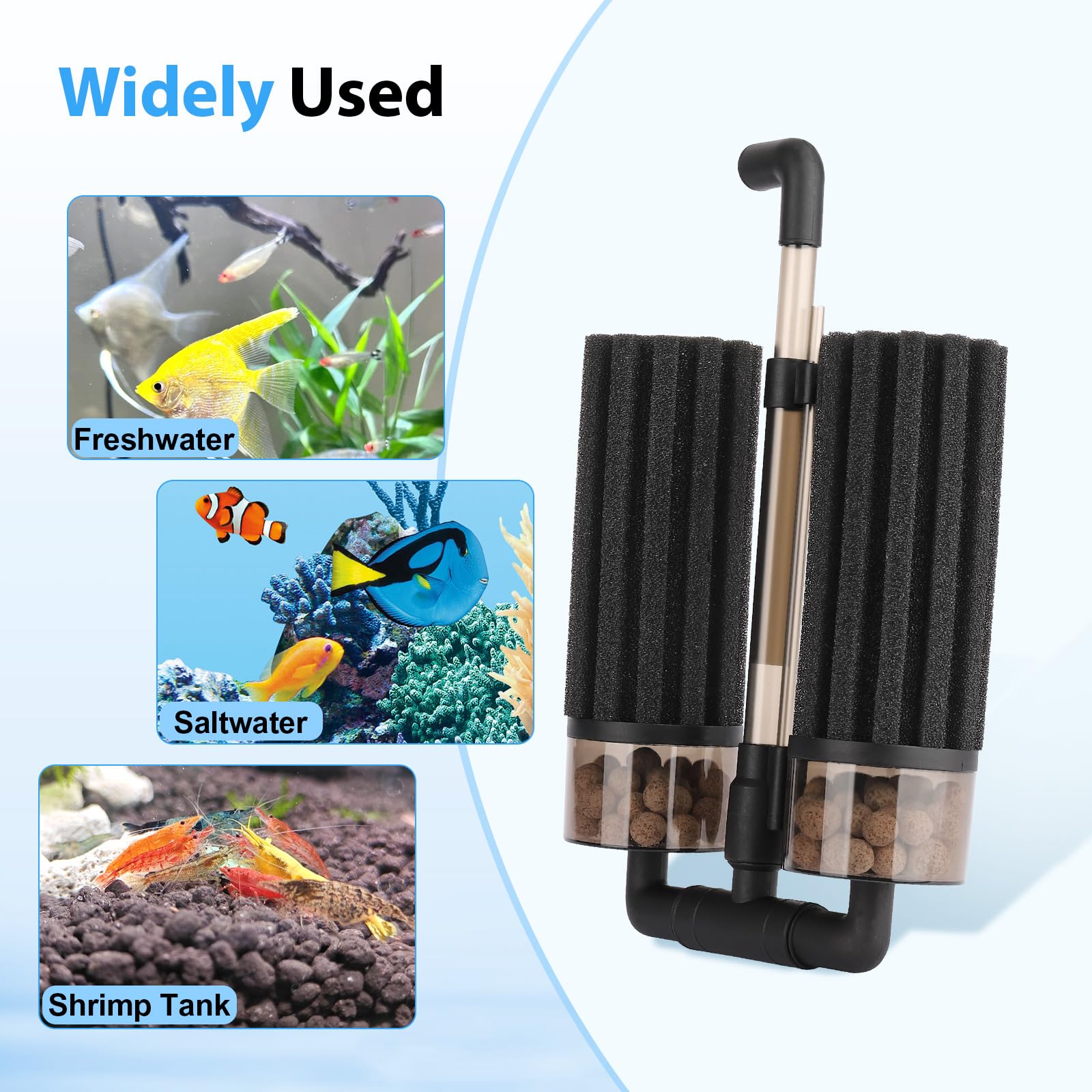 Apto para camarones, peces tropicales y peces dorados