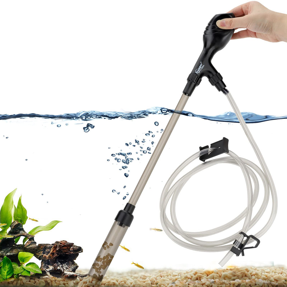 Hygger aspiradora de grava para acuario, uso manual para limpieza rápida.