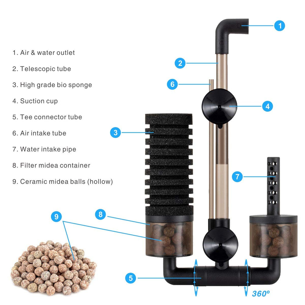 Bolas cerámicas Hygger para biofiltración estable.