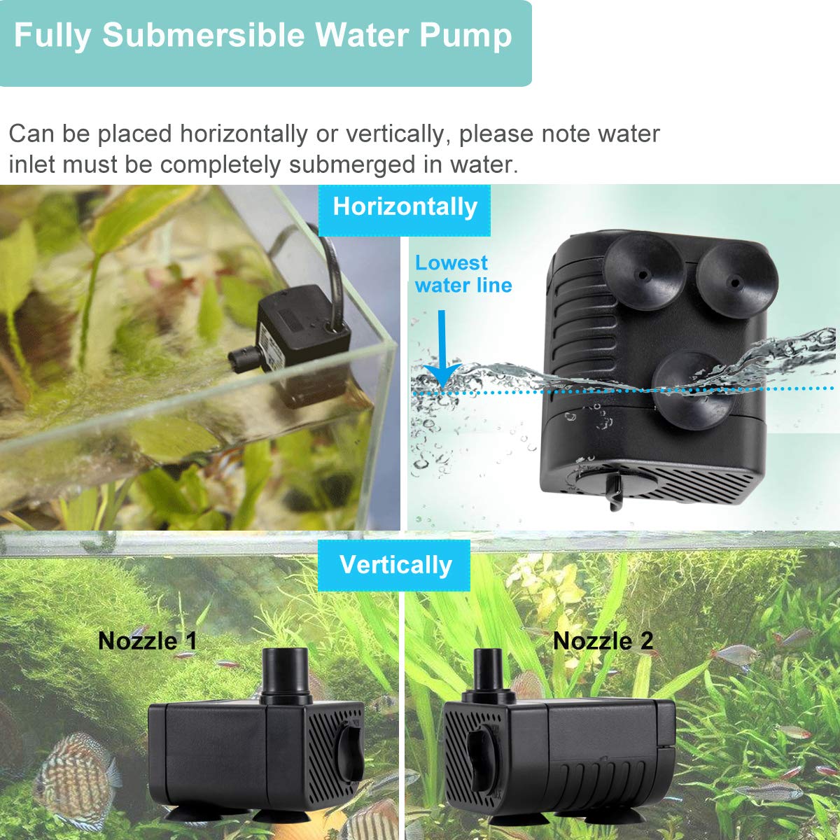 Bomba hygger diseño compacto ideal para terrarios y espacios reducidos