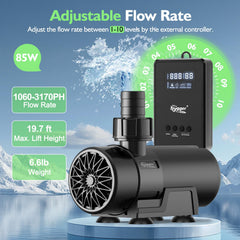 Bomba hygger sumergible y en línea, adaptable para acuario y estanque.