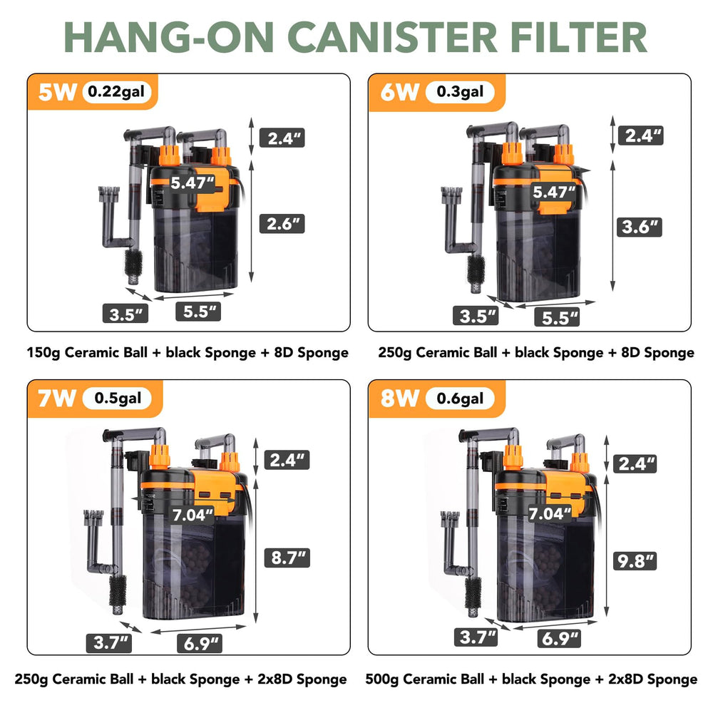 hygger caja filtración compacta apta para 20-40 galones