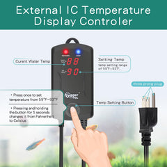 Control externo de hygger con display LED facilita ajustar la temperatura.