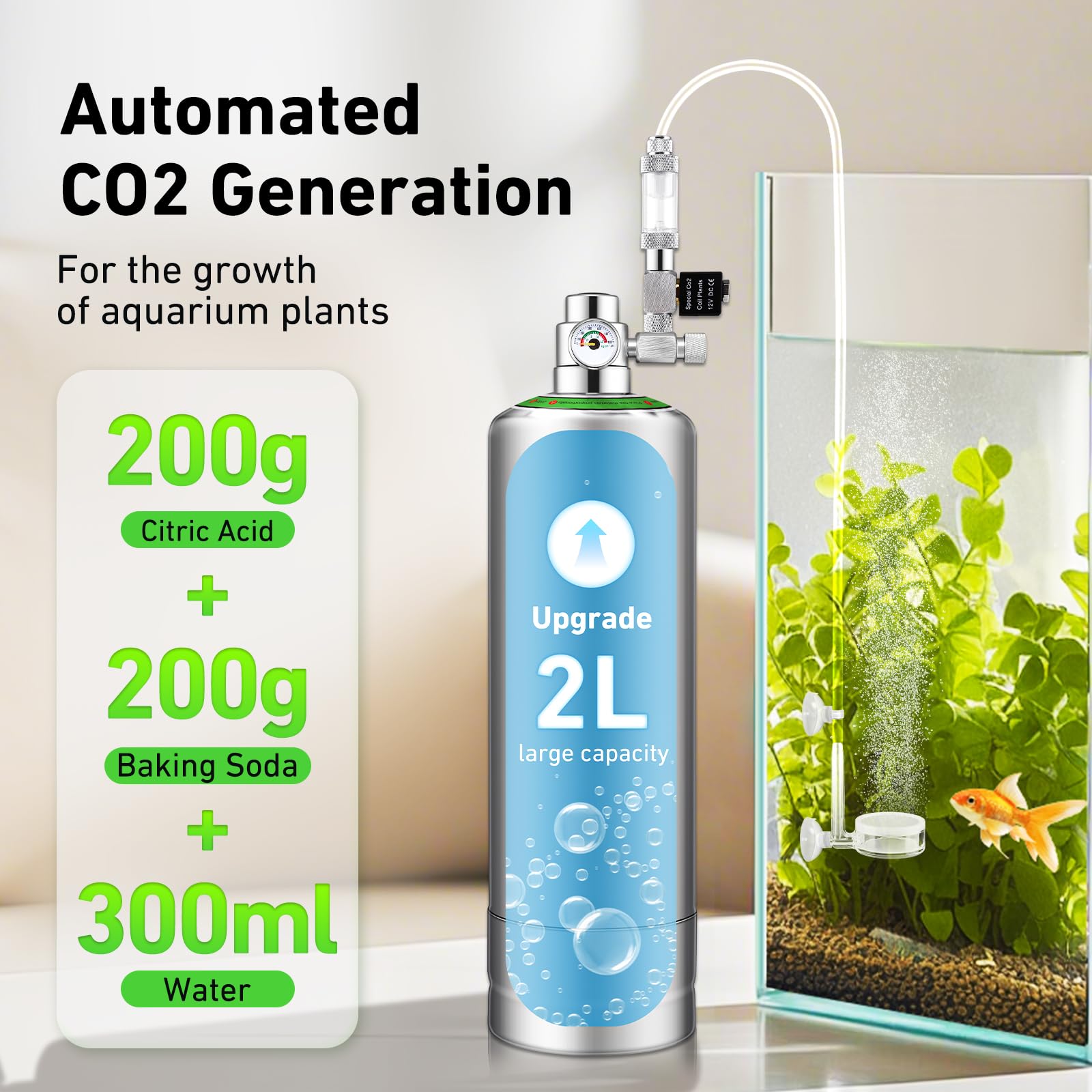 Válvula de aguja Hygger CO2 para ajuste fino del flujo