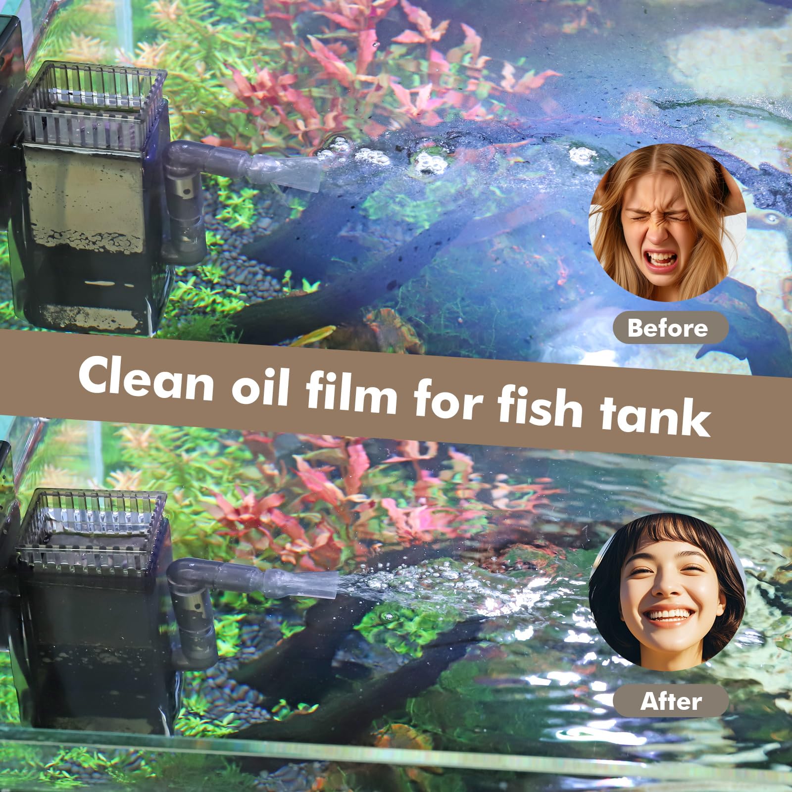 Hygger CO2 diseño anti salpicaduras para acuario limpio.
