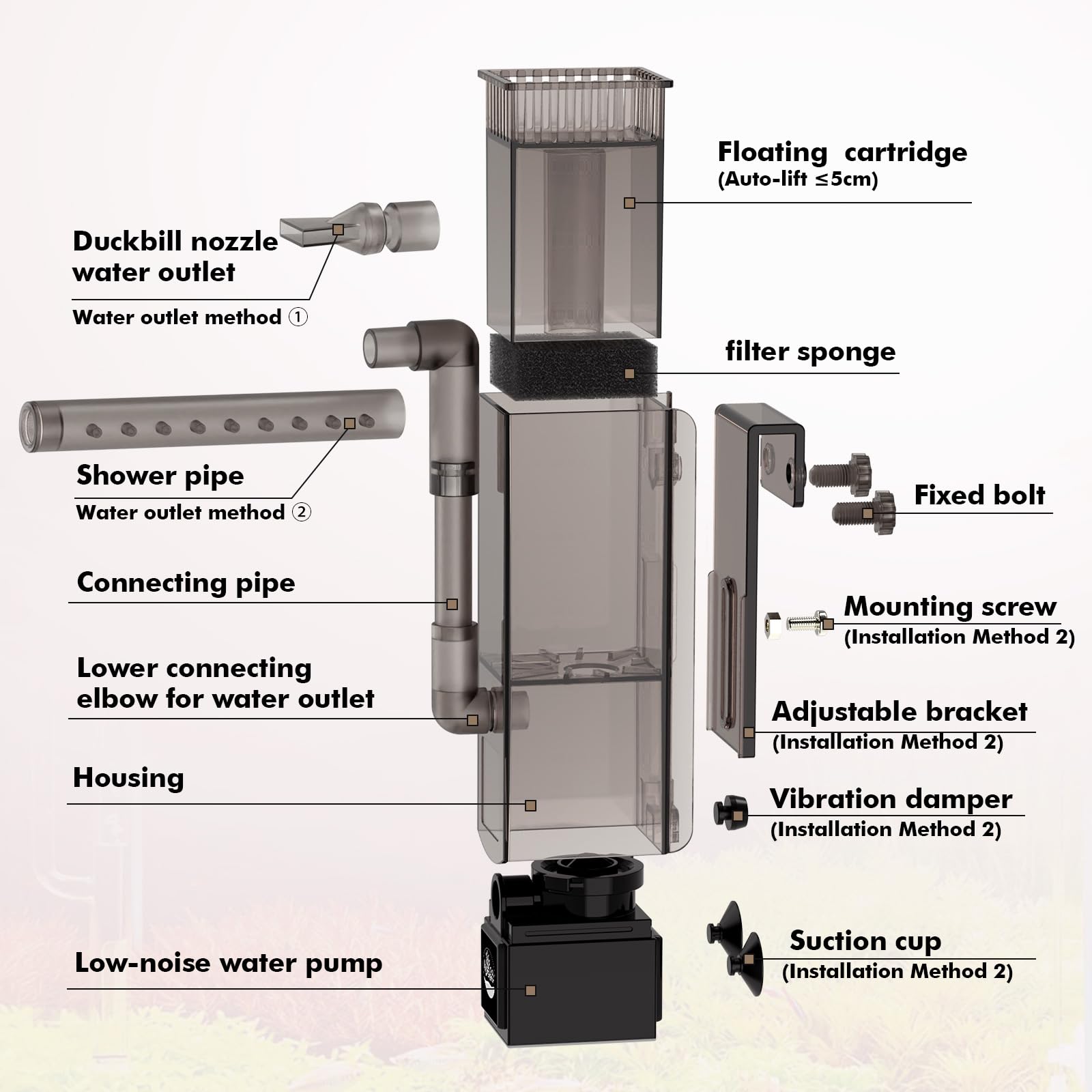 Hygger CO2 enganche ajustable facilita instalación en distintos acuarios.