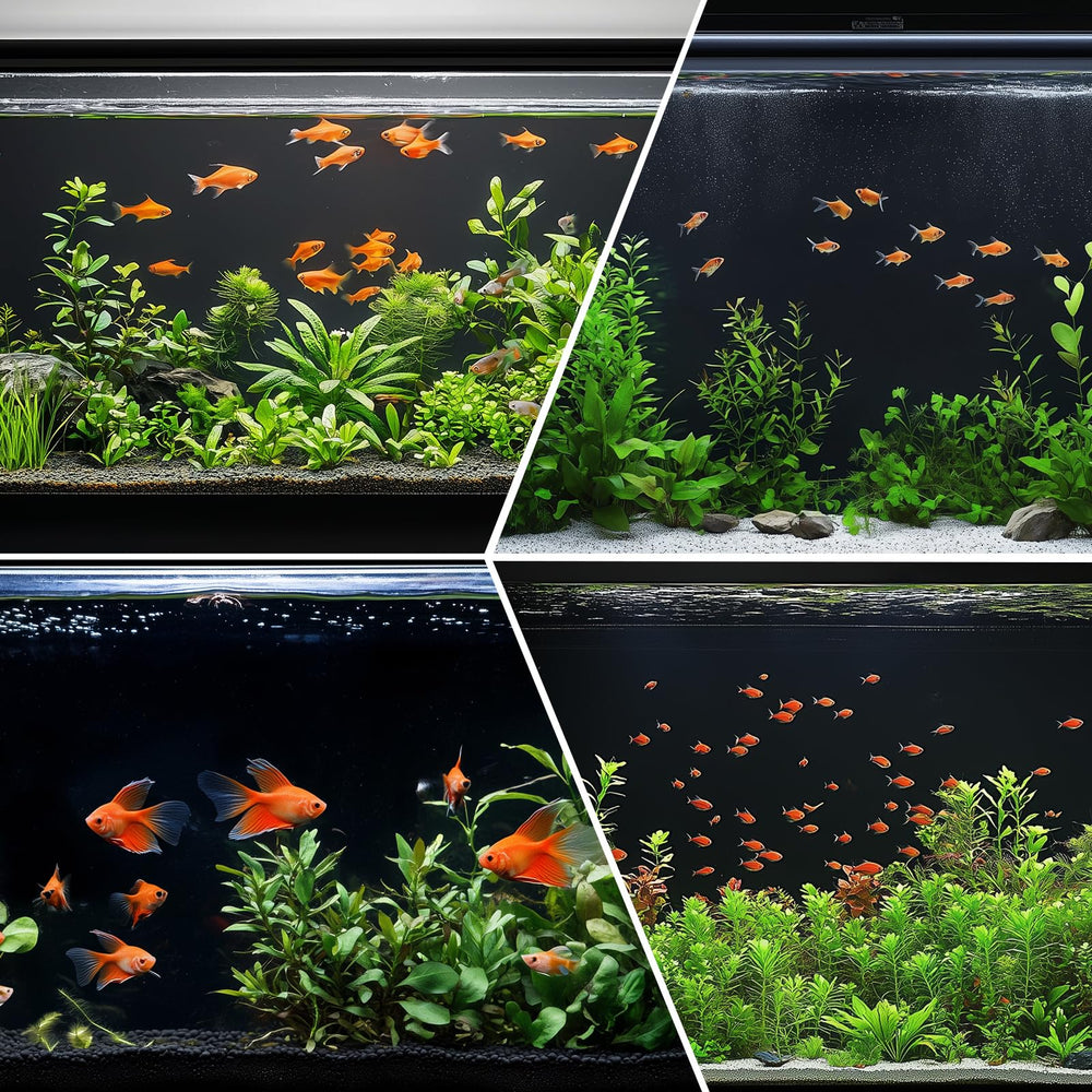Hygger CO2 fondo negro mate, ideal para resaltar plantas y peces.
