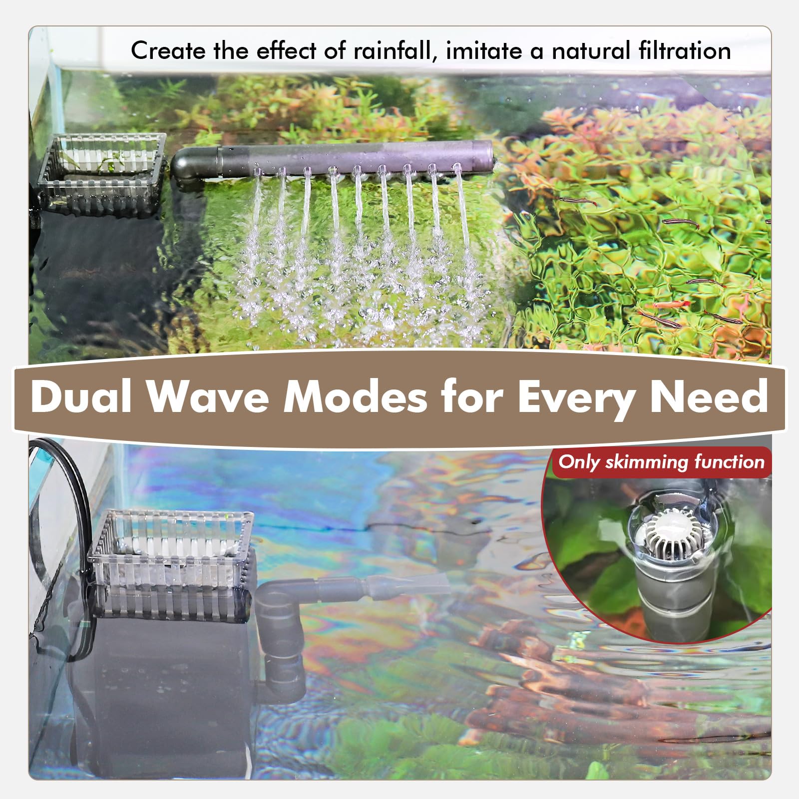 Hygger CO2 generador de olas para simulación suave y oxigenación.
