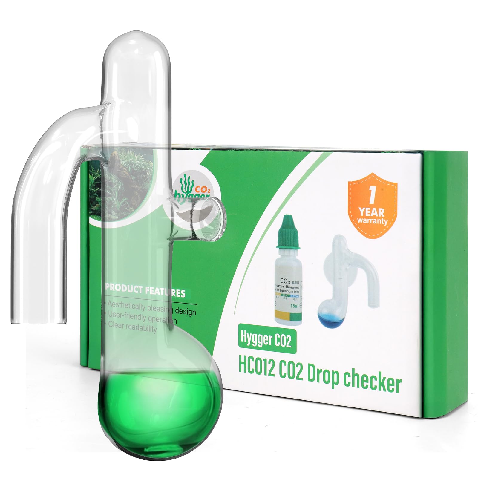 Hygger CO2 Nano Solucion Indicadora CO2 facilita lectura por color