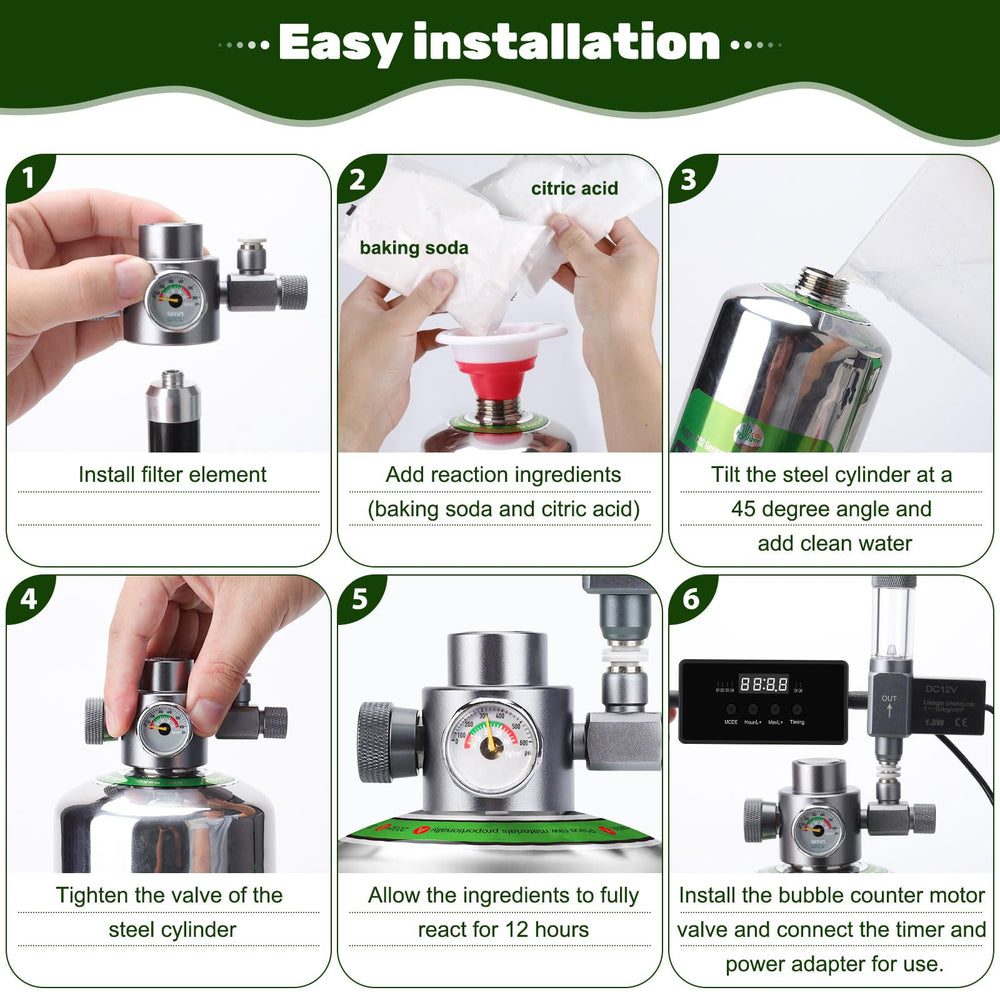 Hygger CO2, kit completo, incluye cilindro y difusor para empezar rápido.