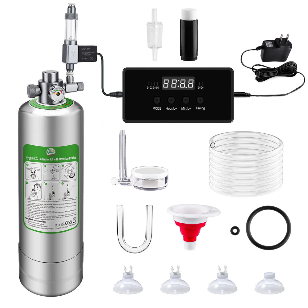 Hygger CO2 valvula-relieve seguridad protege el sistema ante sobrepresiones.