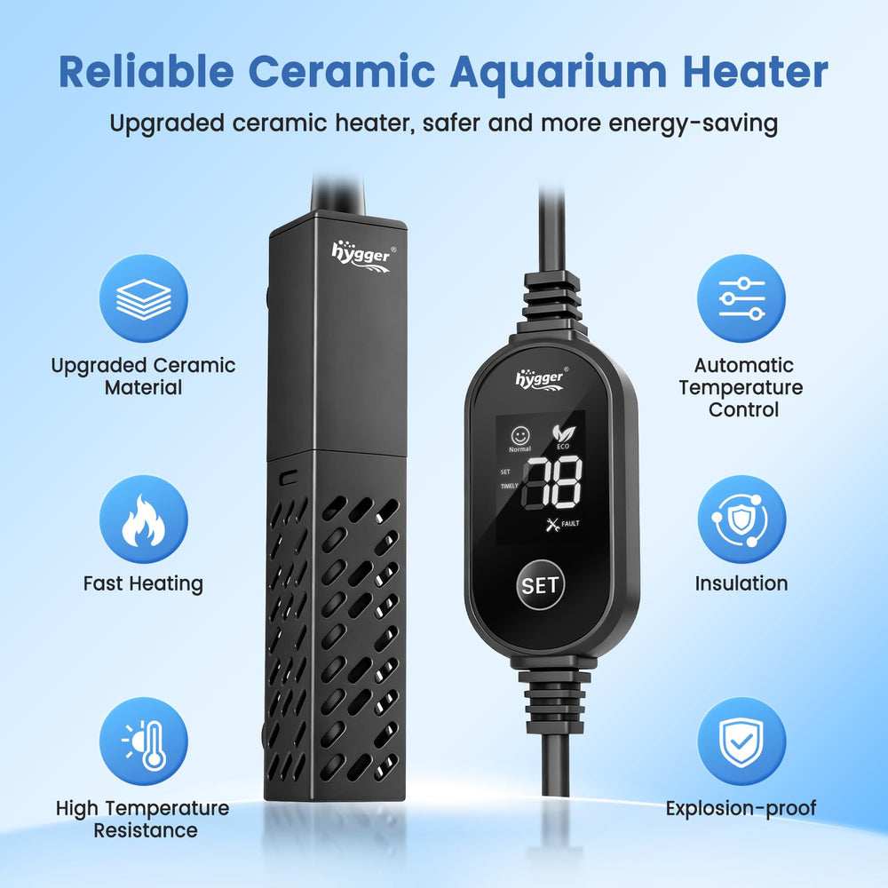 controlador digital externo hygger facilita ajustes precisos de temperatura en el acuario