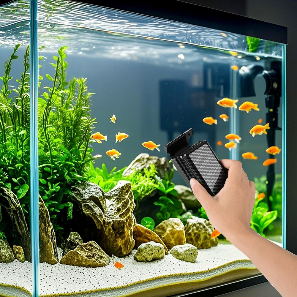 Demostración del uso en acuario para limpieza eficiente