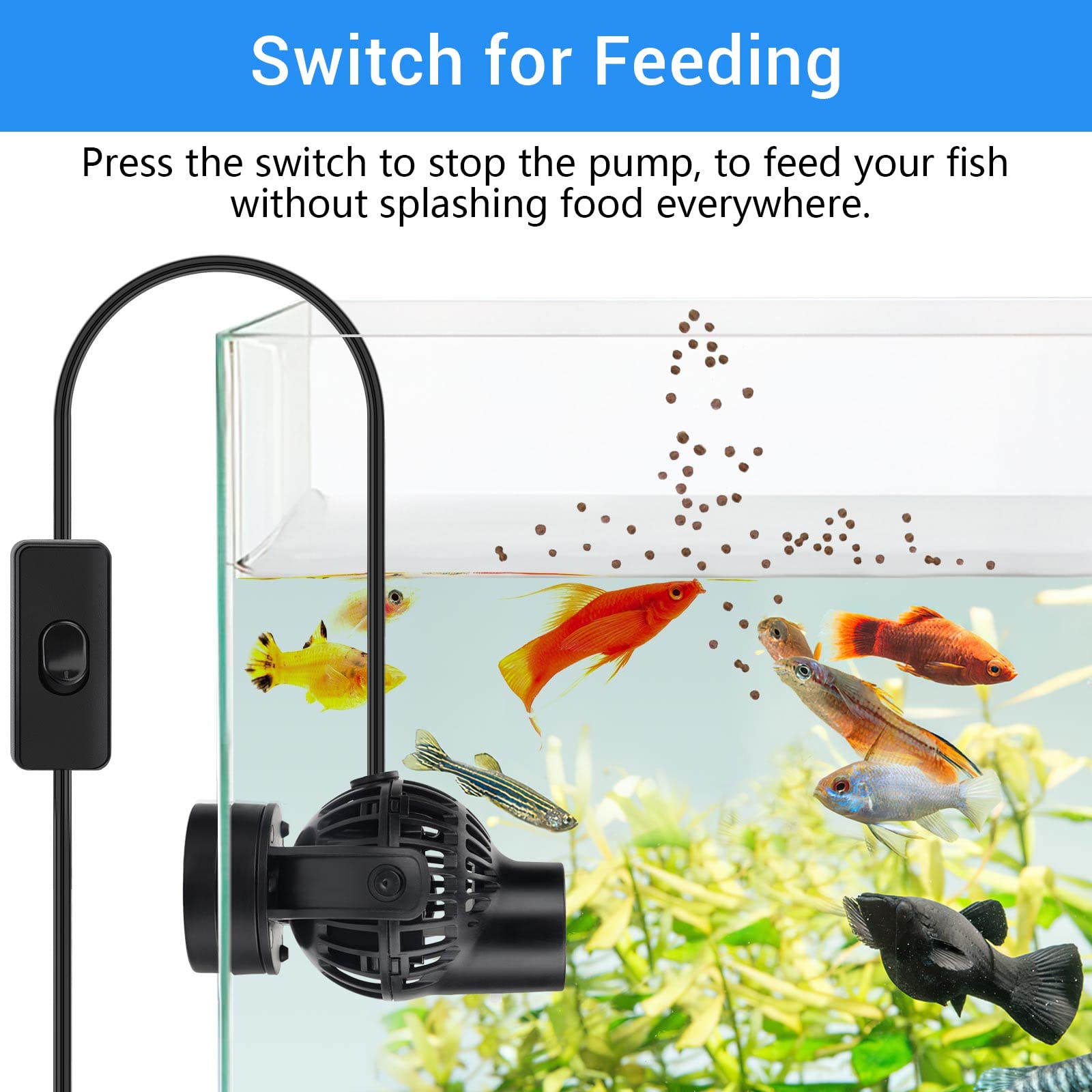 hygger agitador, circulación de 360° para acuario.
