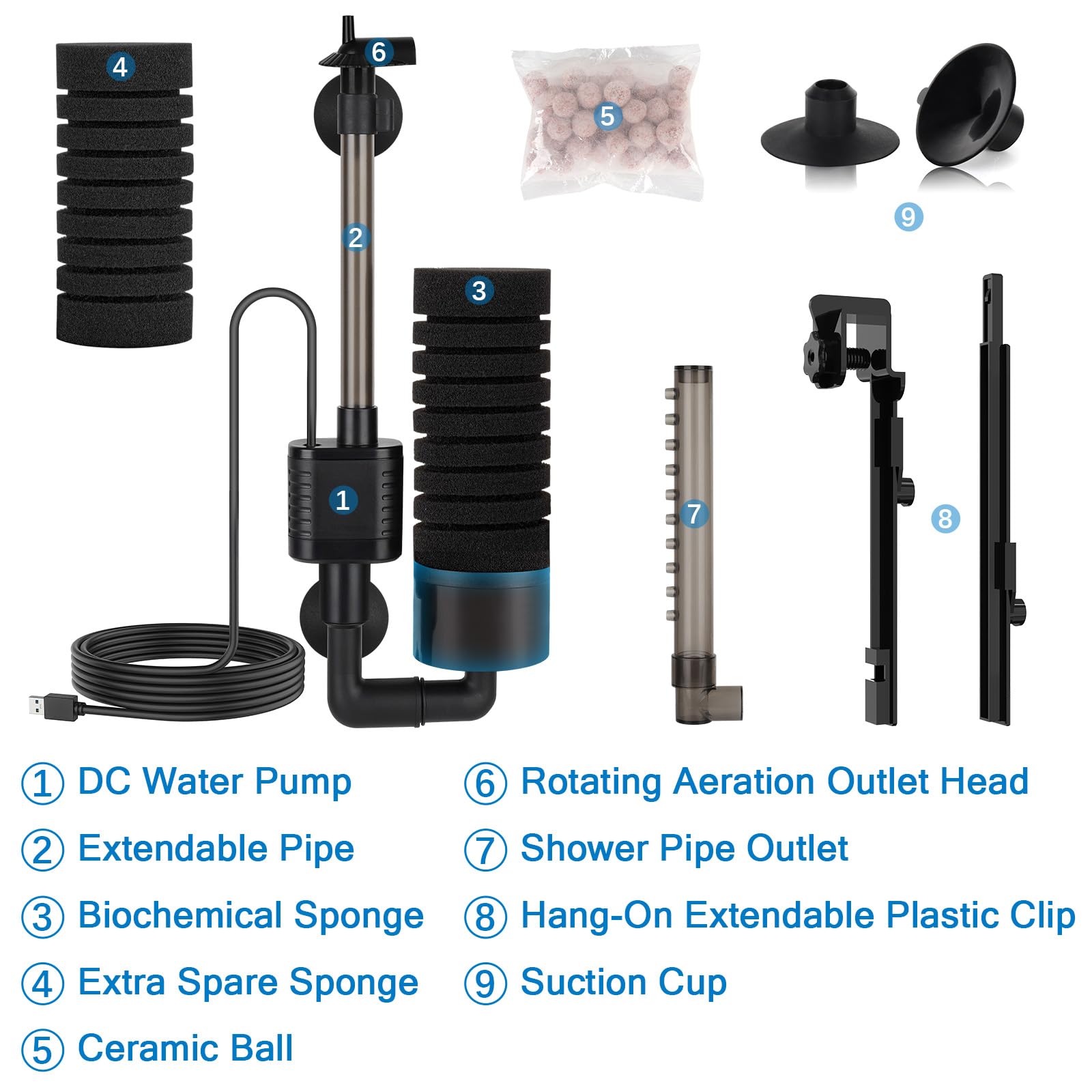 Conjunto de repuestos Hygger con esponja extra y componentes