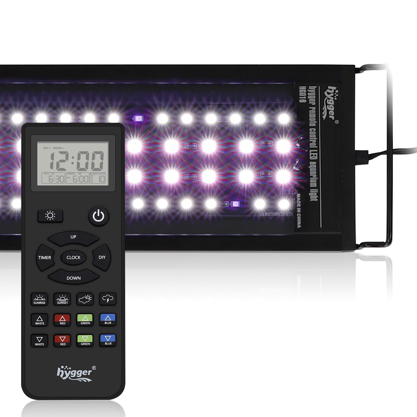 Hygger lámpara avanzada con control remoto y pantalla LCD para ajustar la iluminación con precisión