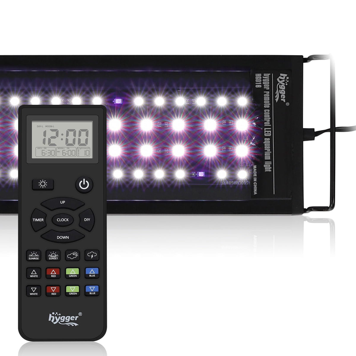 Hygger lámpara avanzada con control remoto y pantalla LCD para ajustar la iluminación con precisión