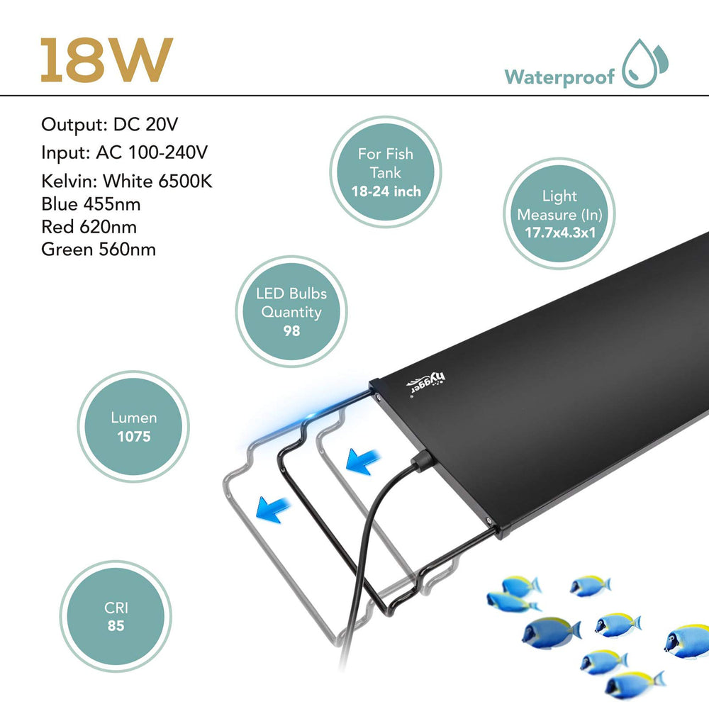 Hygger LED para acuario – disipación de calor: rendimiento estable gracias al aluminio.