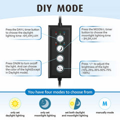 hygger clip temporizador día-noche, iluminación gradual para acuarios