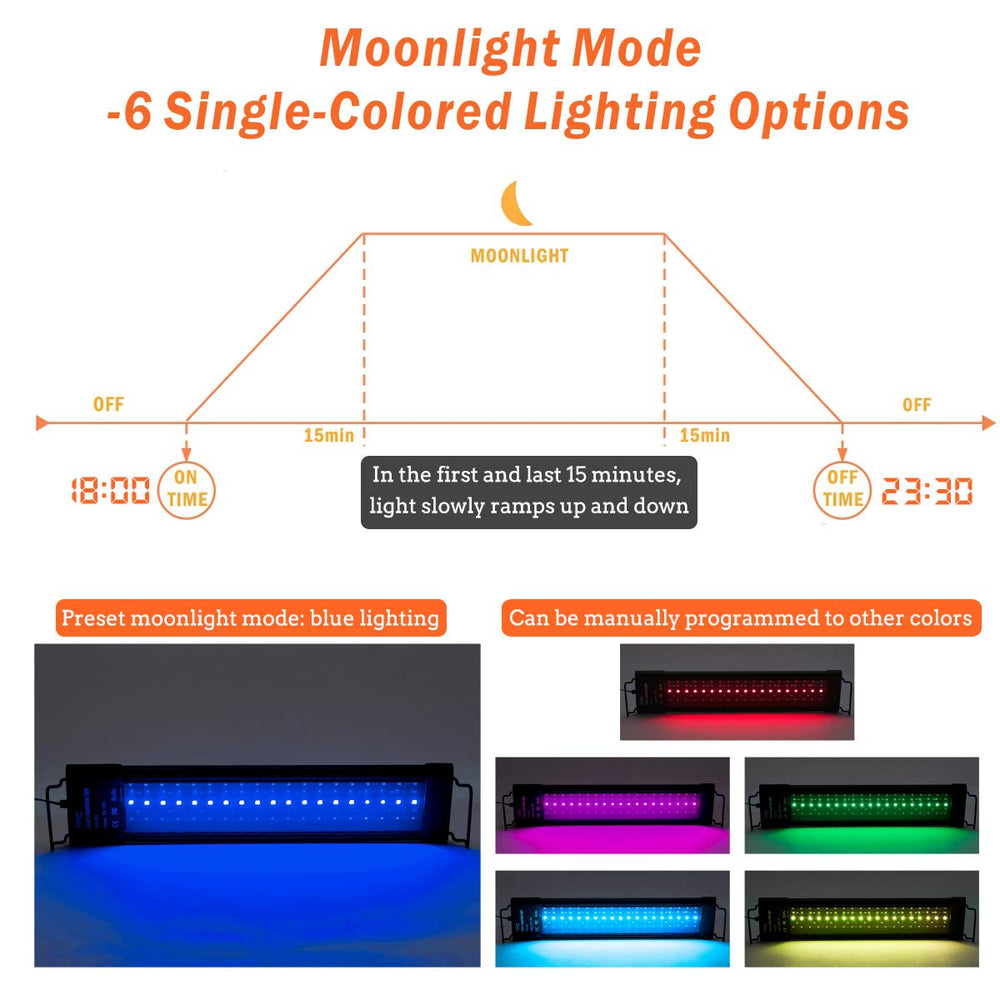 Iluminación Hygger 6500-10000K para plantas y peces en acuario