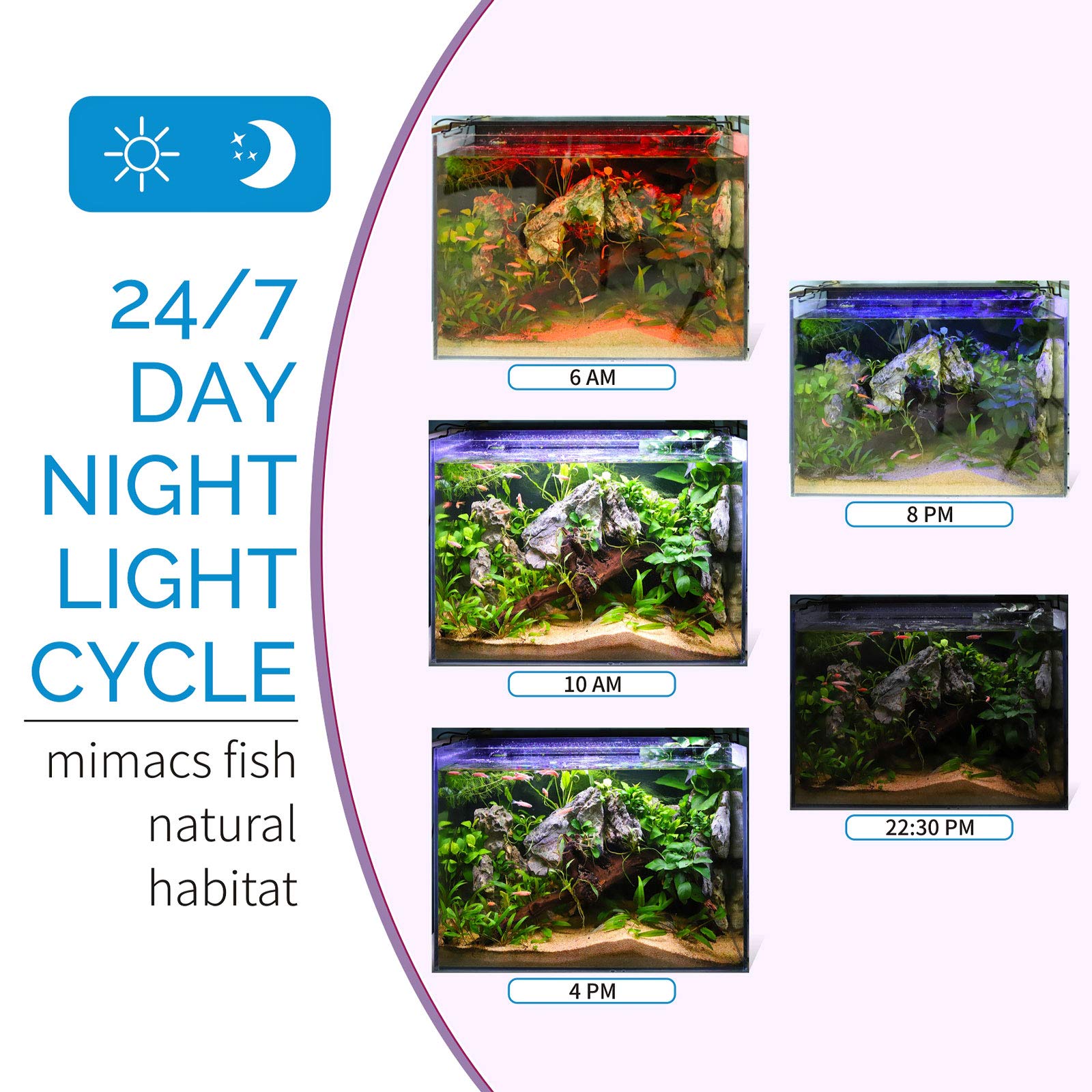 Modo DIY de hygger para personalizar colores e intensidad de la luz.