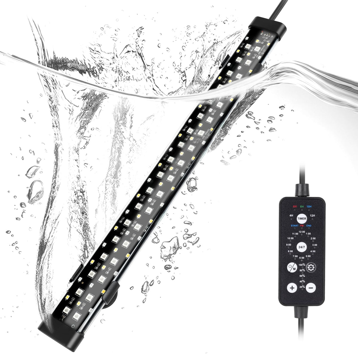 Luz hygger subacuática con 5 filas LED para colores vivos.