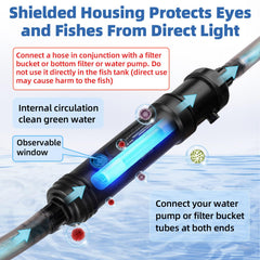 Luz UV Hygger para agua verde ofrece claridad para acuarios dulces y salados.