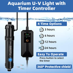 Protección de 360° Hygger UV para acuario evita fugas de luz y protege peces.