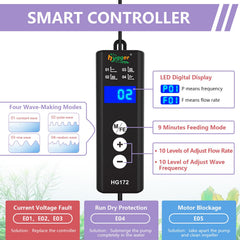 hygger mini control digital permite ajuste preciso del flujo para acuarios