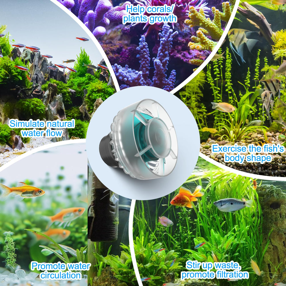 modo de flujo ajustable del hygger para adaptar el movimiento del agua a cada especie.