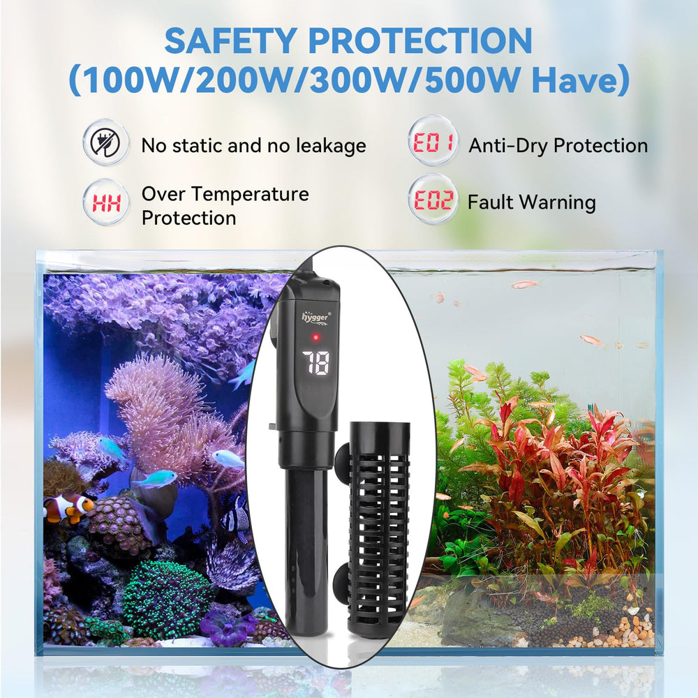 Hygger pantalla digital clara para monitorear temperatura del acuario