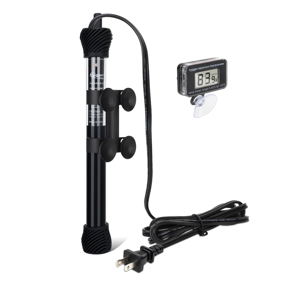 Hygger termostato acuario 50W con sujeción estable y control preciso.